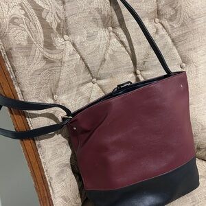 Elegant Burgundy and Black Women's Bag